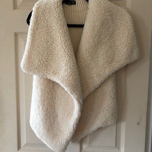 NWT PM a.n.a Cream Soft Fuzzy Vest